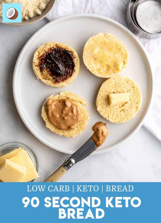 90 Second Keto Bread - Almost Instant Keto Bread | 1g Net Carb